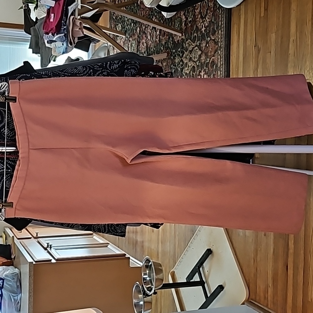 Vintage linen-like pants in dark apricot